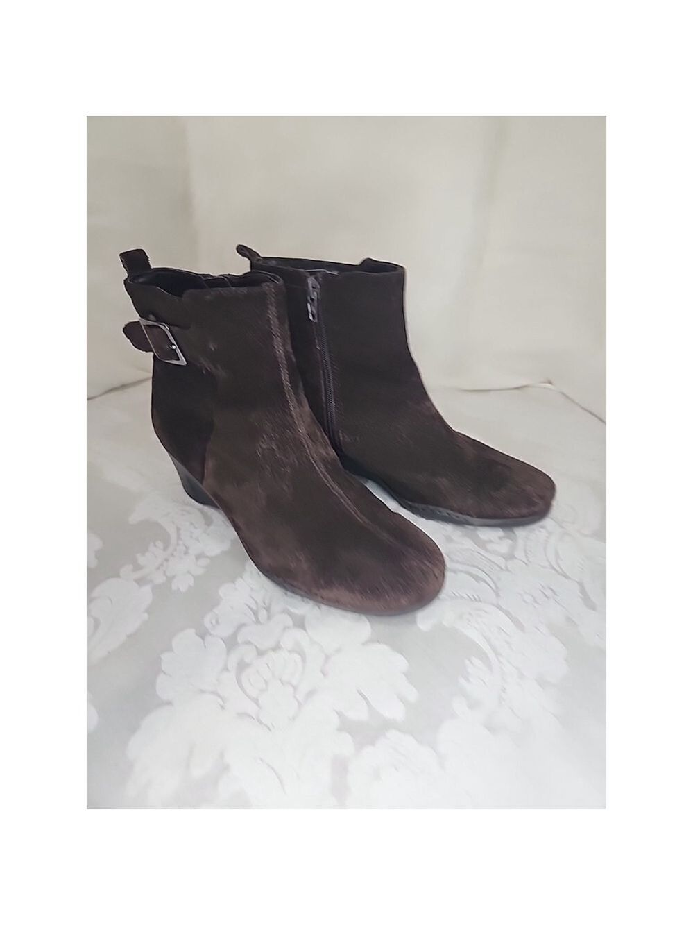 Aerosoles Entourage Suede Wedge Boots,brown, Sz8.5,EUC - Picture 3 of 11